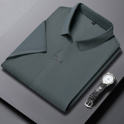 Ice Silk Short Sleeve Men's Fashion Casual Lapel 1
