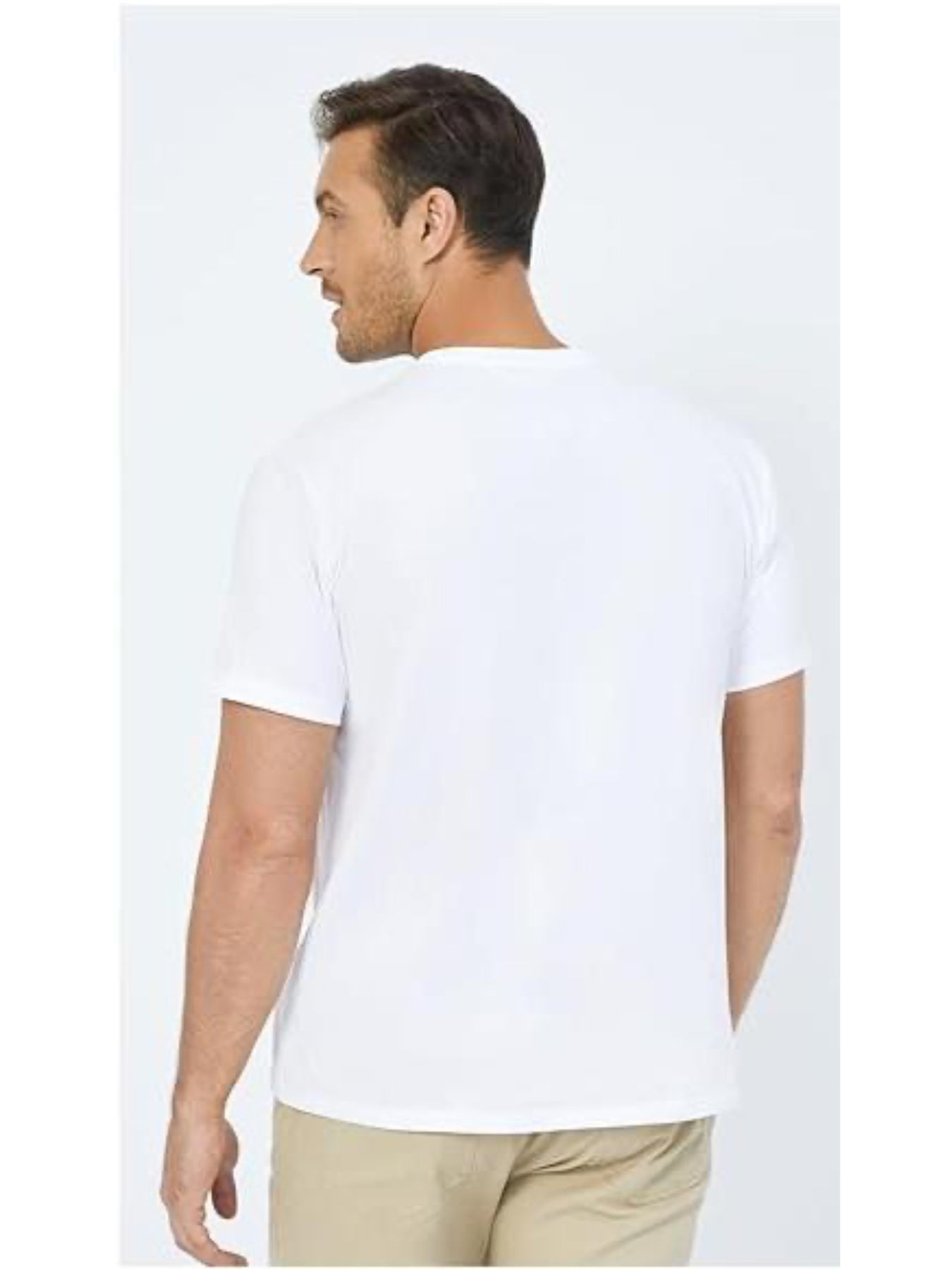 Neat White Basic Crewneck Short Sleeve Cotton Polyester Water Repellent Tops T Shirts Tee For Men UMAIR & HAYAT SELLER