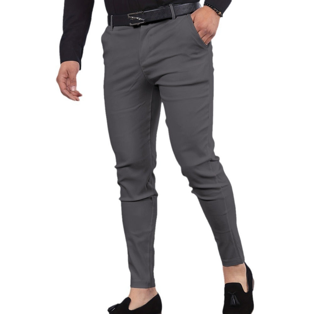 Men's Solid Color Faux Pocket Formal Casual Pants UMAIR & HAYAT SELLER