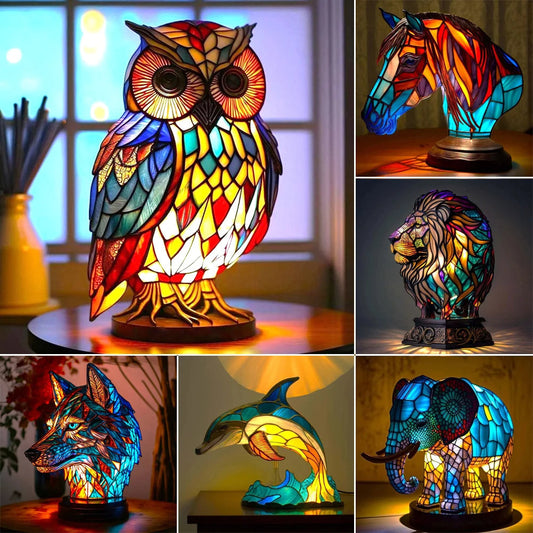 3D Colored Animal Light Desk Lamp Animal Series Decorative Night Light Animal Elephant Owl Cat Vintage Table Lamp Home Decoration UMAIR & HAYAT SELLER