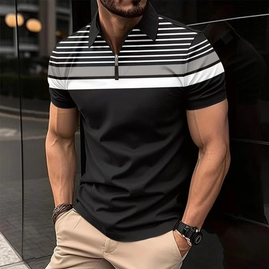 Business Striped Versatile T-shirt Men 1