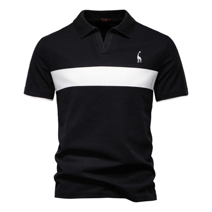Deer Embroidered POLO Men's Lapel Short-sleeved T-shirt 1