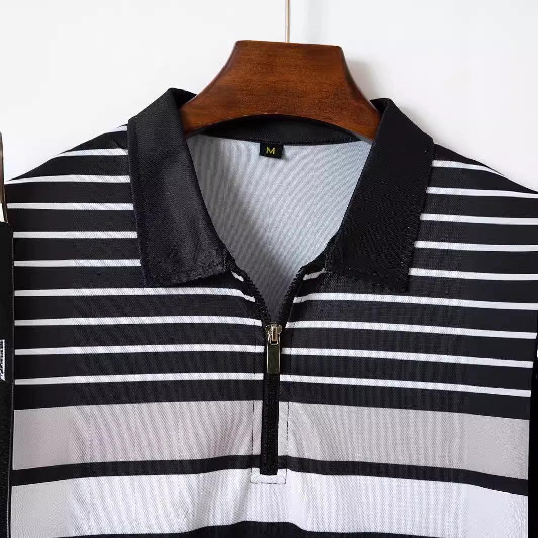 Business Striped Versatile T-shirt Men 1