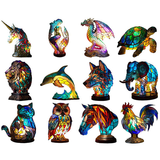 3D Colored Animal Light Desk Lamp Animal Series Decorative Night Light Animal Elephant Owl Cat Vintage Table Lamp Home Decoration UMAIR & HAYAT SELLER