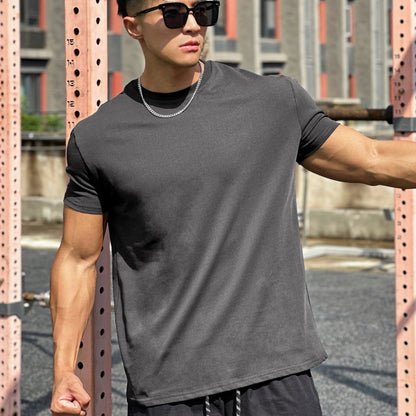 Muscle Sports Loose Cotton Fitness Short Sleeve Men UMAIR & HAYAT SELLER