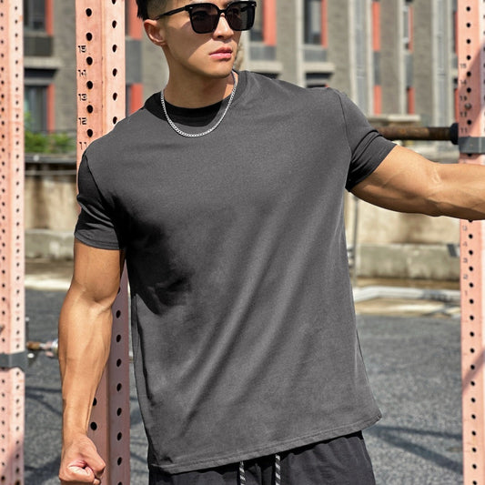 Muscle Sports Loose Cotton Fitness Short Sleeve Men UMAIR & HAYAT SELLER