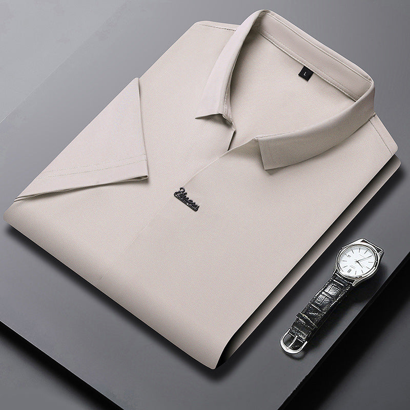Ice Silk Short Sleeve Men's Fashion Casual Lapel 1