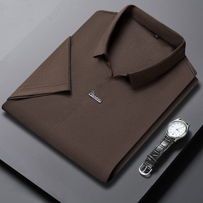 Ice Silk Short Sleeve Men's Fashion Casual Lapel 1